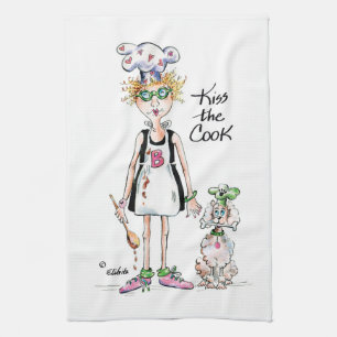 Kiss the Cook, show her your appreciation Tea Towel