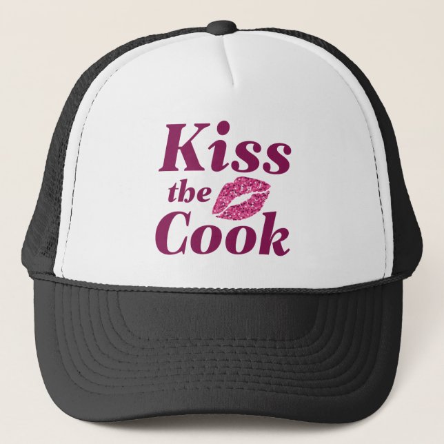 Kiss The Cook Trucker Hat (Front)