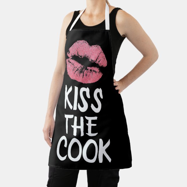 KISS THE COOK WIFE GIRLFRIEND KITCHEN APRON (Insitu)