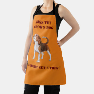 KISS THE COOK'S DOG YOU MIGHT GET A TREAT BEAGLE APRON