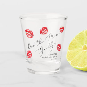 Kiss the Miss Goodbye Bachelorette party Shot Glass