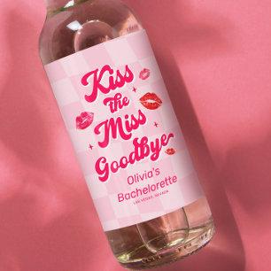 Kiss the Miss Goodbye Bachelorette  Wine Label