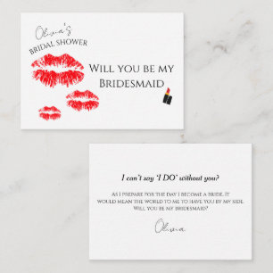 Kiss the miss goodbye bridesmaid proposal  card