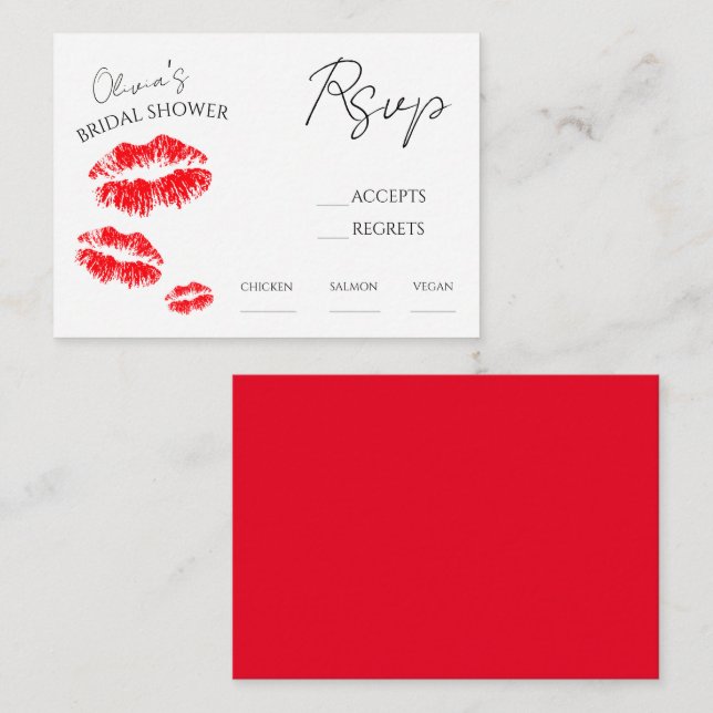 Kiss the miss goodbye rsvp card (Front/Back)