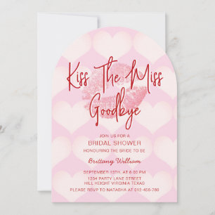 Kiss The Miss Valentines Bridal Shower Invitation
