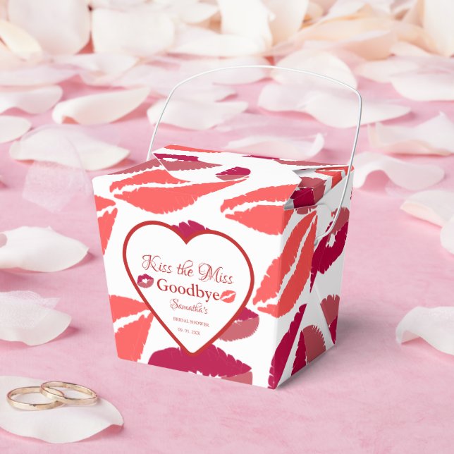 Kiss the misss goodbye valentine bridal shower favour box (Wedding)