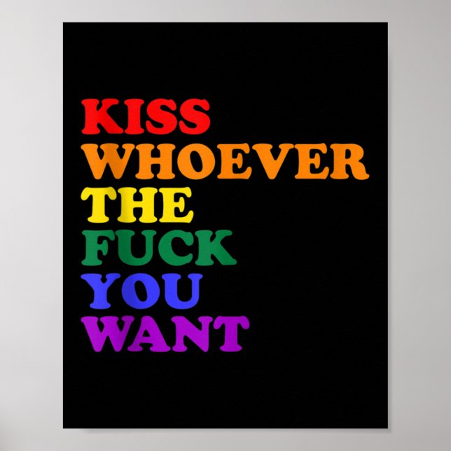 Kiss Wcute Ss Cute Ssver The For You Want Lgbt Rai Poster (Front)
