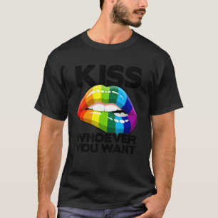 Kiss Whoever You Want Lesbian Pansexual Diversity T-Shirt