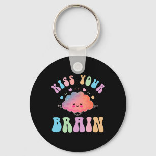 Kiss Your Brain Retro Autism Awareness Special Edu Key Ring