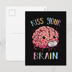 Kiss Your Brain Teacher Holiday Postcard