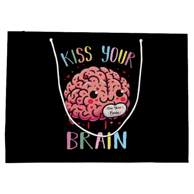 Kiss Your Brain Teacher Large Gift Bag (Back)