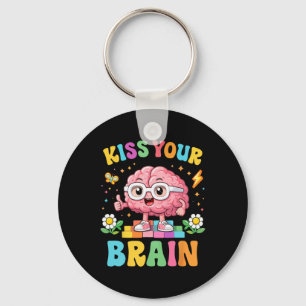 Kiss Your Brain Teacher Valentine Ck To School Kid Key Ring