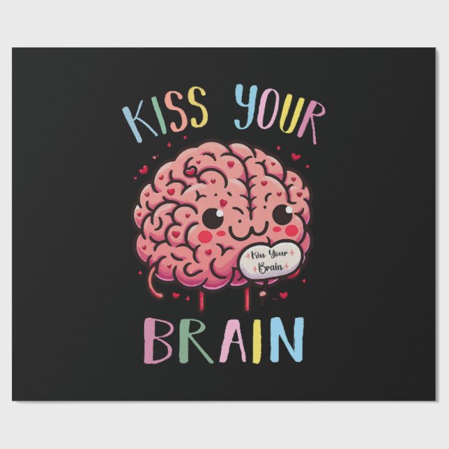 Kiss Your Brain Teacher Wrapping Paper (Flat)