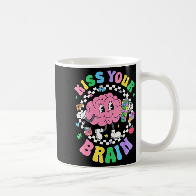 Kiss Your Brain Valentines Autism Awareness Teache Coffee Mug (Right)