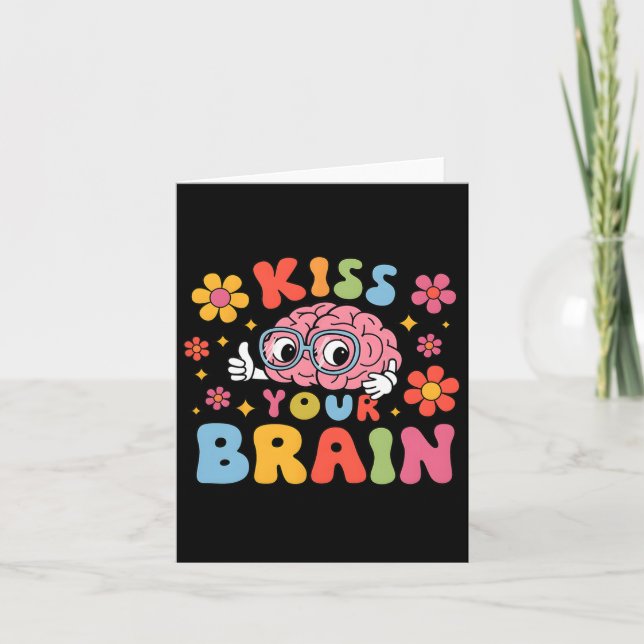 Kiss Your Brain Valentines Test Day Teacher Squad  Card (Front)