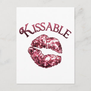 Kissable Glitter Smooch Postcard