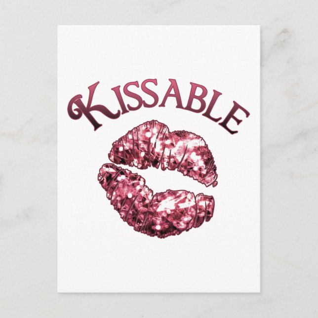 Kissable Glitter Smooch Postcard (Front)