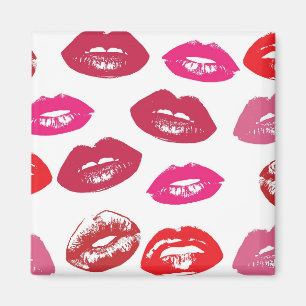 Kissable Lips (Kissing Lips, Red & Pink Lipstick) Magnet