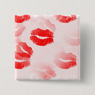 Kissable Lips Square Button