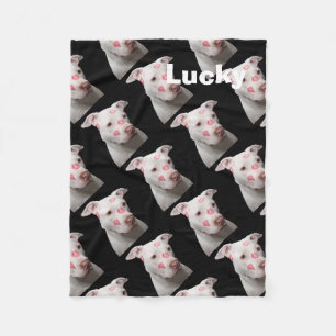 Kissable Pit Bull Fleece Blanket