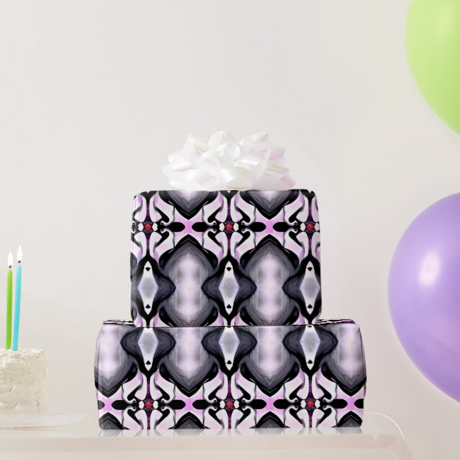 Kissed by the Vampire - Gothic Abstract AI Art Wrapping Paper (Party Gifts)