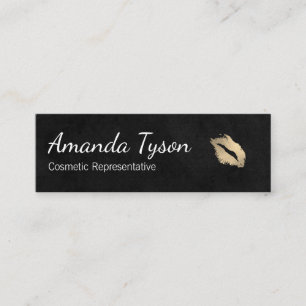 Kissed / Sleek Black Mini Business Card