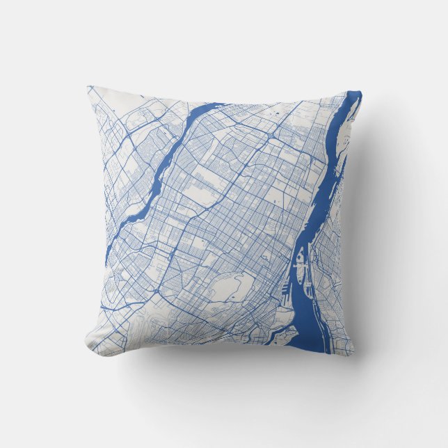 Kissen Montreal Urban Pattern BLUE Cushion (Front)