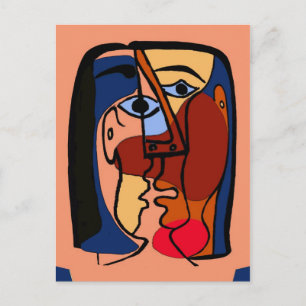 Kisses Abstract Postcard