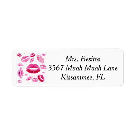 Kisses All Over (White) Return Address Label