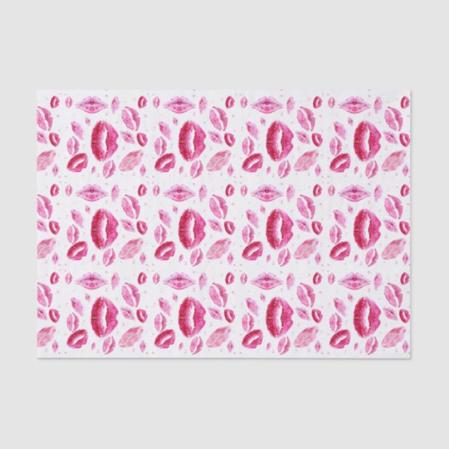 Kisses All Over (White) Tissue Paper (Front)