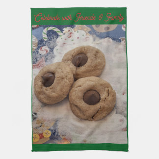 Kisses Cookie Hand Towel on Green