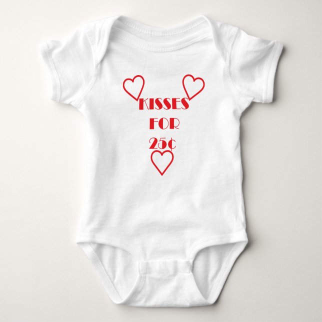 Kisses for 25 cents - Baby Jersey Bodysuit Baby Bodysuit (Front)