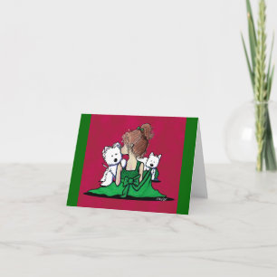 Kisses & Giggles Westie Dogs Christmas Card