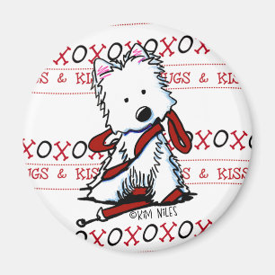 Kisses & Hugs Westie Magnet