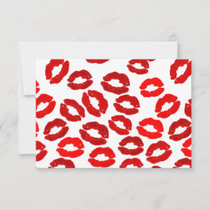 kisses lips lipstick print valentines day pattern invitation