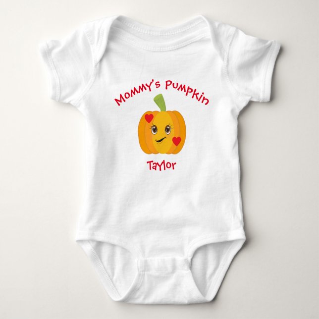 Kisses Mommys Pumpkin Baby Bodysuit (Front)