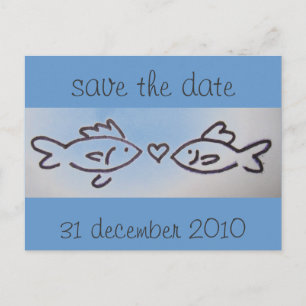 kissfish photo, save the date, 31 december 2010 announcement postcard