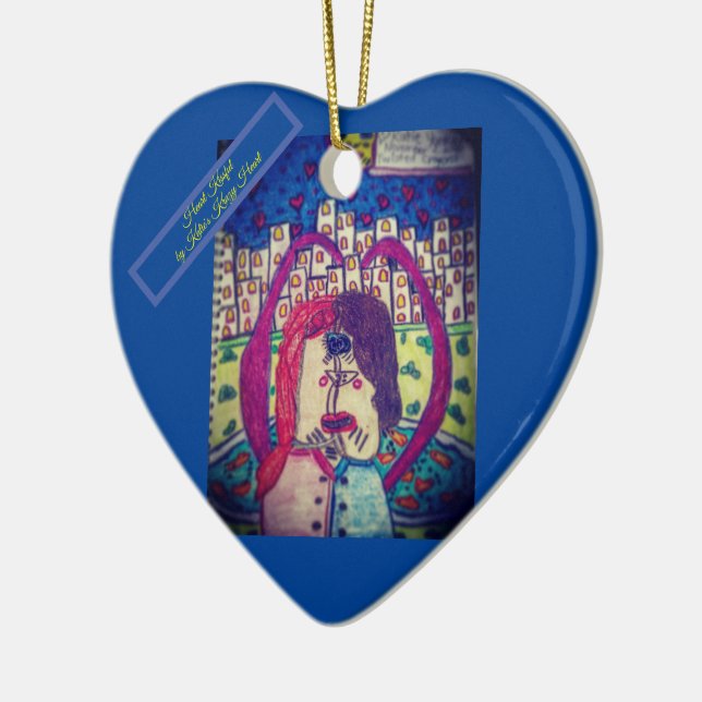 Kissful Heart Ornament by Katie (Left)