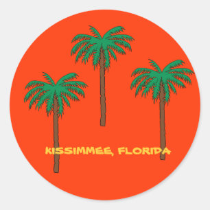 Kissimmee, Florida tropical design Classic Round Sticker