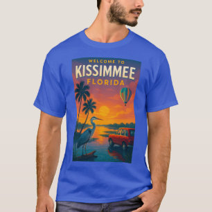 Kissimmee Lakeside Sunset with Heron Oversized T-Shirt