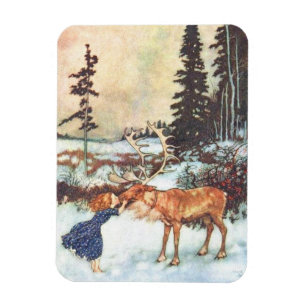 Kissing a Reindeer Magnet