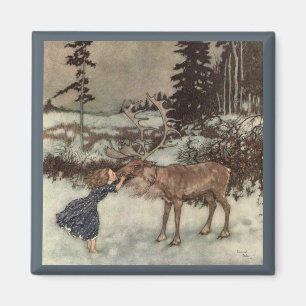Kissing a Reindeer on the Nose Magnet