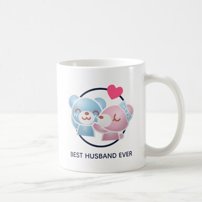Kissing Bears Cute and Kawaii Best Husband Ever Coffee Mug (Right)