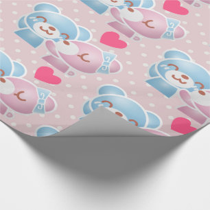 Kissing Bears Cute and Kawaii Wrapping Paper