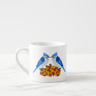 Kissing Blue Jays Fall Wedding Espresso Cup