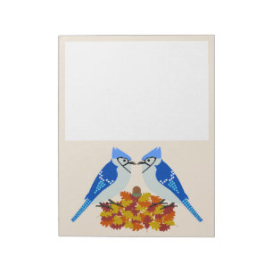 Kissing Blue Jays Fall Wedding Notepad