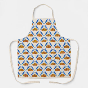Kissing Blue Jays Fall Wedding Patterned Apron