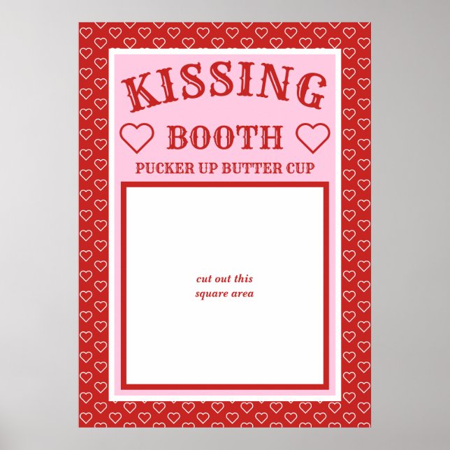 Kissing Booth Party Prop Photo Booth Backdrop Poster (Front)