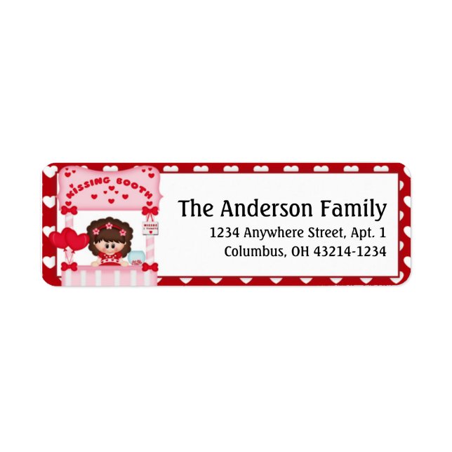 Kissing Booth Valentine's Day Address Labels (Front)