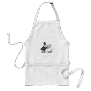 Kissing Bride and Groom Hippos - Personalise Standard Apron